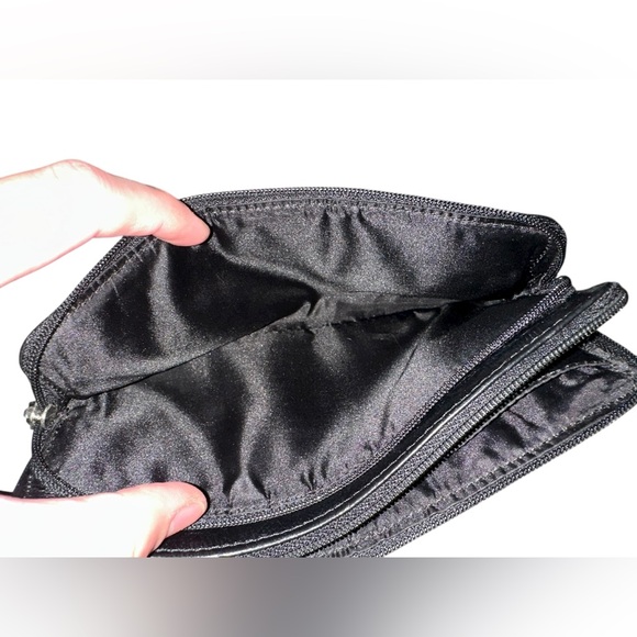 Coach Needlepoint Black and Gray Wristlet Clutch - Picture 3 of 9